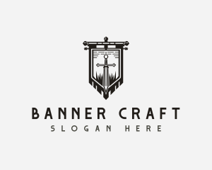 Sword Flag Banner logo design