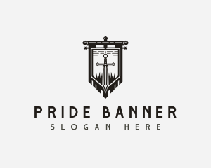 Sword Flag Banner logo design