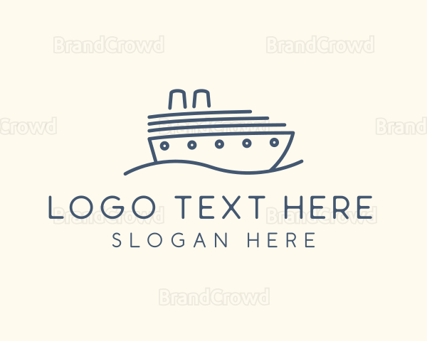 Boat Cruise Ship Logo