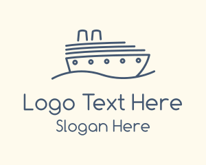 Linear - Blue Cruise Ship logo design