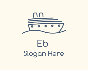 Blue Cruise Ship logo design