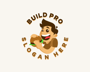 Canteen - Fast Food Burger Guy logo design