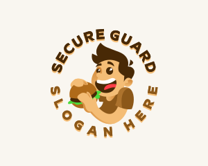 Meal - Fast Food Burger Guy logo design