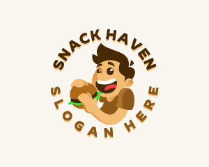 Fast Food Burger Guy logo design