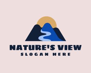 Scenic - Mountain River Outdoor Tour logo design