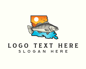 Geographic - Louisiana White Perch Fish logo design