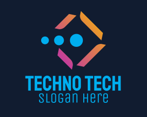 Techno - Moving Cube Techno logo design