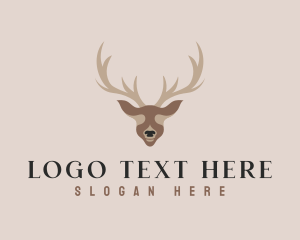 Alone - Antler Deer Hunting logo design