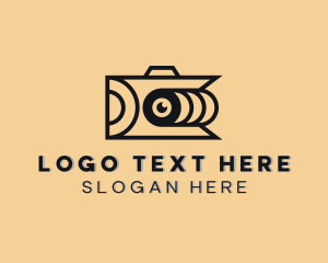Yellow Camera - Camera Lens Photography logo design