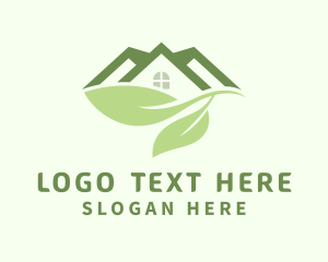 Real Estate - House Gardening Leaf logo design