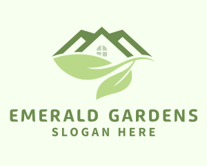 House Gardening Leaf logo design