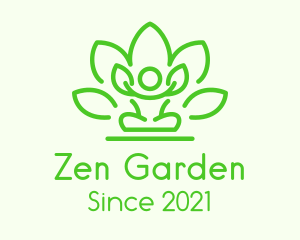 Buddhist - Lotus Leaf Meditation logo design
