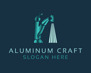 Aluminum - Water Faucet Letter N logo design