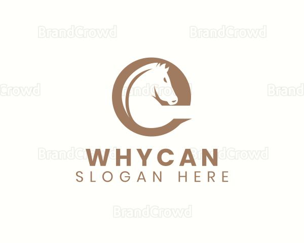 Fierce Stallion Horse Letter E Logo