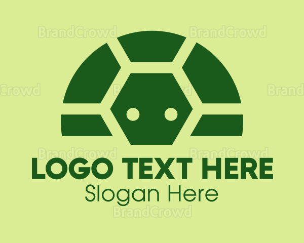 Geometric Green Turtle Logo
