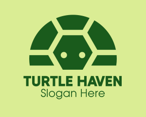 Geometric Green Turtle  logo design