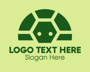 Turtle - Geometric Green Turtle logo design