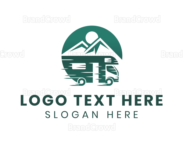 Mountain Camper Van Vehicle Logo