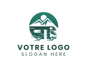 Mountain Camper Van Vehicle Logo