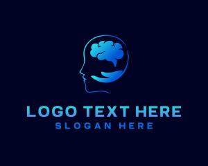 Psychology - Head Brain Hand Support logo design