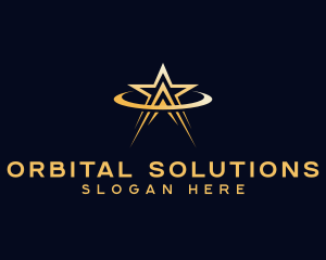 Orbit Arrow Star logo design