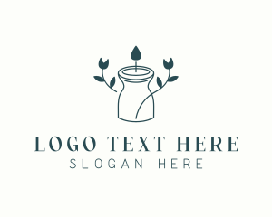 Candle Holder - Floral Candle Holder logo design