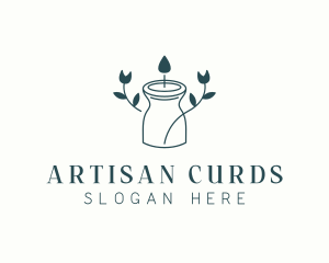 Floral Candle Holder logo design