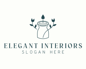 Floral Candle Holder logo design