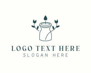 Spa - Floral Candle Holder logo design