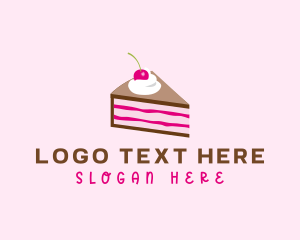 Bake - Pink Cherry Cake logo design