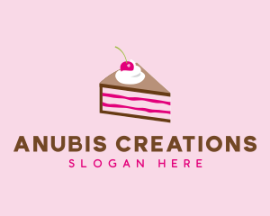 Cherry Cake Dessert logo design