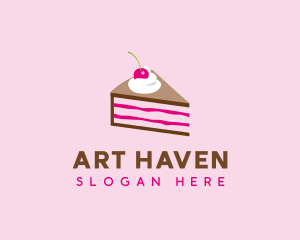 Cherry Cake Dessert logo design