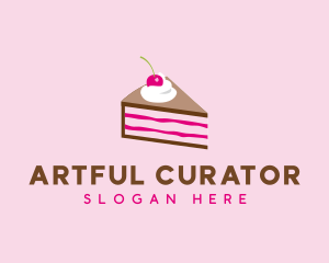 Cherry Cake Dessert logo design