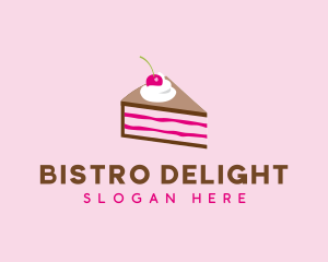 Cherry Cake Dessert logo design