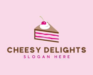 Cherry Cake Dessert logo design