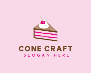 Cherry Cake Dessert logo design