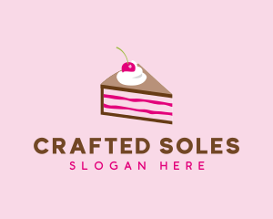 Cherry Cake Dessert logo design