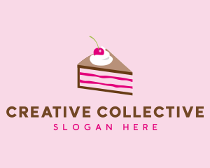 Cherry Cake Dessert logo design