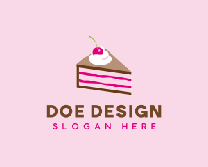 Cherry Cake Dessert logo design