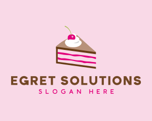 Cherry Cake Dessert logo design