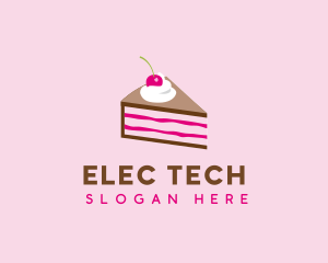 Cherry Cake Dessert logo design