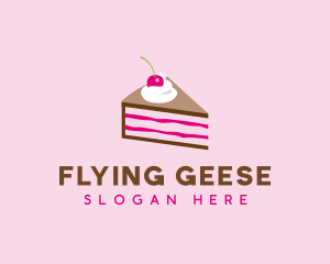 Cherry Cake Dessert logo design