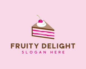 Cherry Cake Dessert logo design