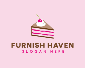 Cherry Cake Dessert logo design