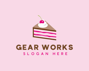 Cherry Cake Dessert logo design