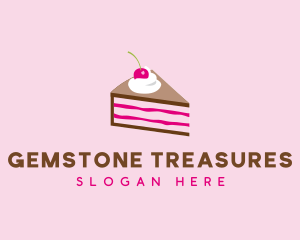 Cherry Cake Dessert logo design