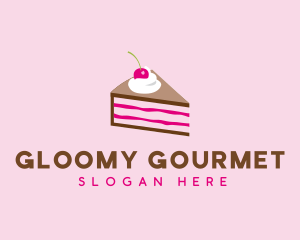 Cherry Cake Dessert logo design