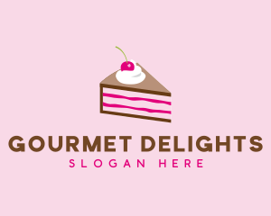 Cherry Cake Dessert logo design