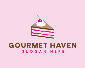 Cherry Cake Dessert logo design