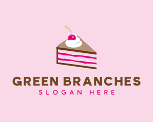 Cherry Cake Dessert logo design